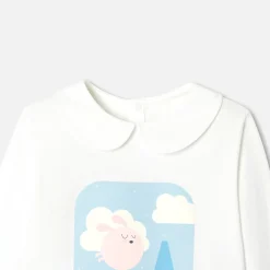Jacadi Pyjama enfant fille en coton - BLANC/BLEU Sale