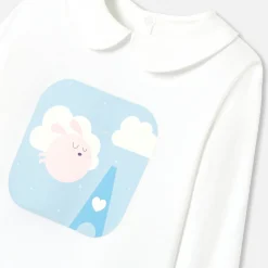 Jacadi Pyjama enfant fille en coton - BLANC/BLEU Sale