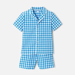 Jacadi Pyjashort enfant garçon en vichy - BLEU/BLANC Sale