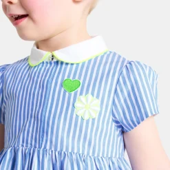 Jacadi Robe bébé fille coupe trapèze BLANC/BLEU Outlet