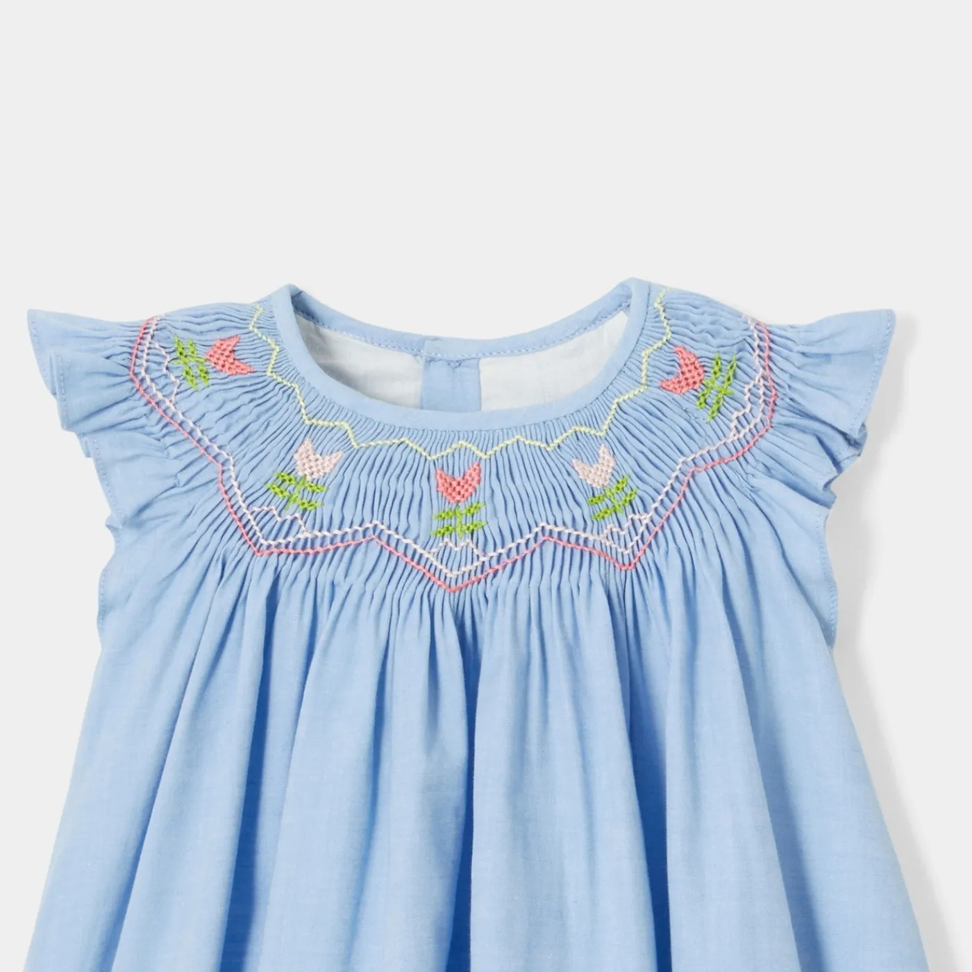 Jacadi Robe bébé fille en fil à fil - CHAMBRAY Discount