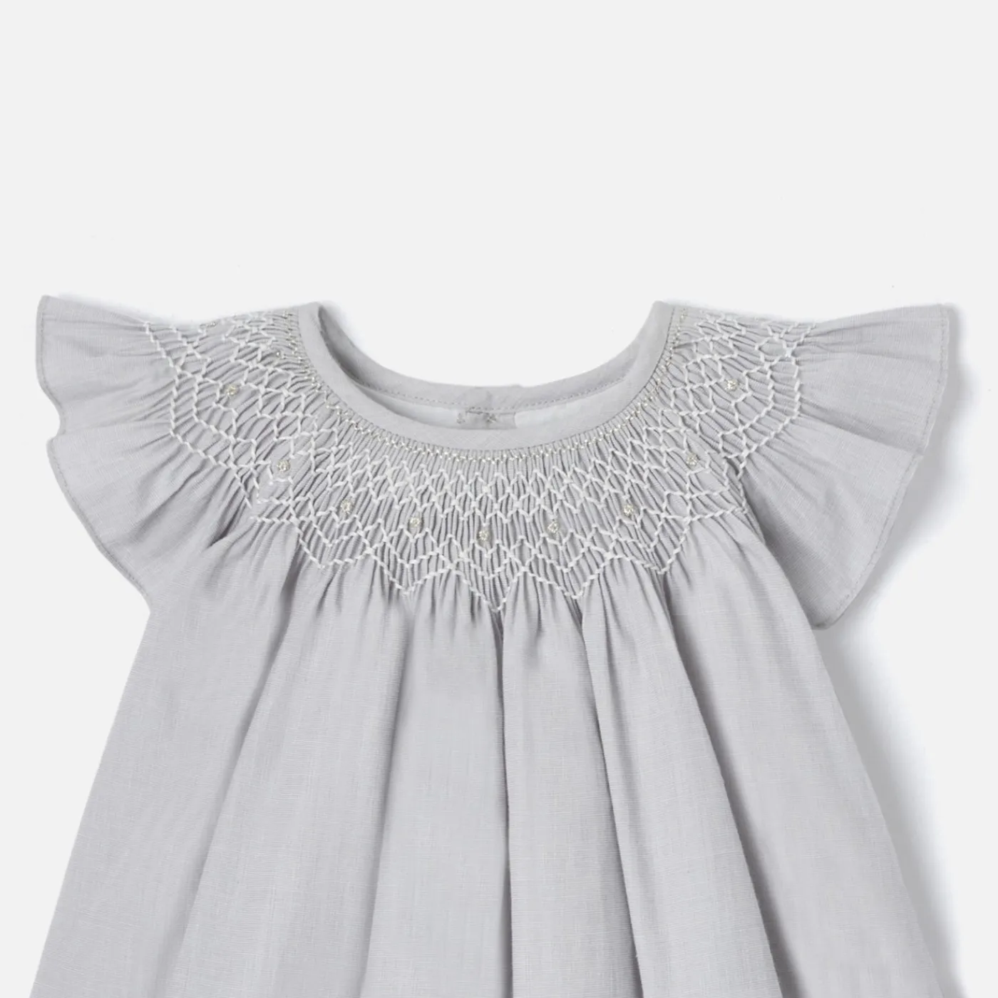 Jacadi Robe bébé fille en fil à fil - GRIS/BLANC New