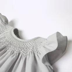 Jacadi Robe bébé fille en fil à fil - GRIS/BLANC New