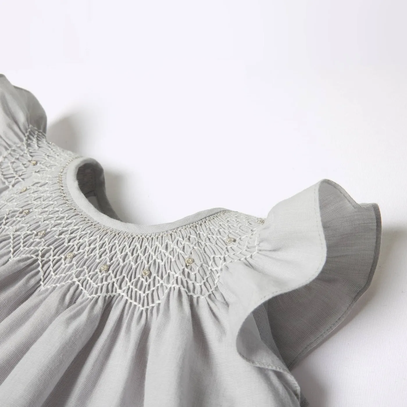 Jacadi Robe bébé fille en fil à fil - GRIS/BLANC New