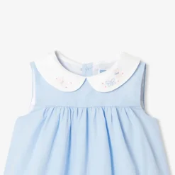 Jacadi Robe bébé fille en fil à fil - BLEU/BLANC