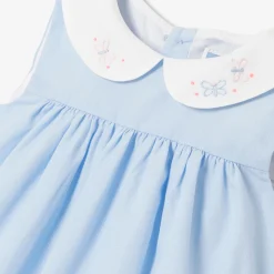Jacadi Robe bébé fille en fil à fil - BLEU/BLANC