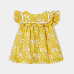 Jacadi Robe bébé fille en tissu Liberty - JAUNE/BLANC Discount