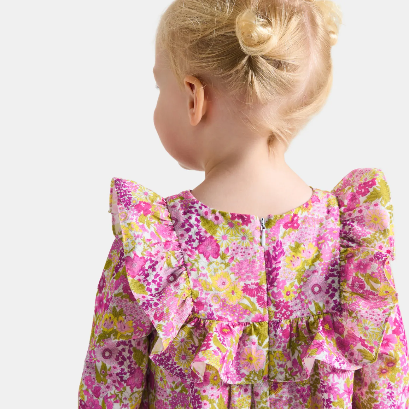 Jacadi Robe bébé fille en velours Tissu Liberty - lore BLANC/MULTICO Discount