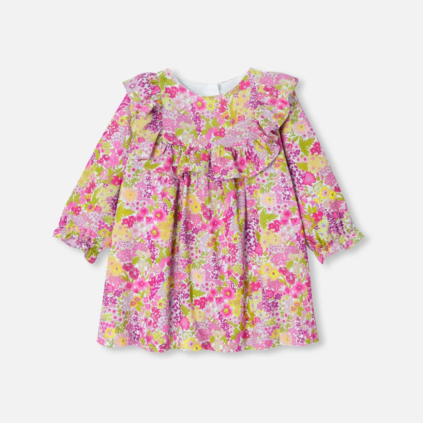 Jacadi Robe bébé fille en velours Tissu Liberty - lore BLANC/MULTICO Discount