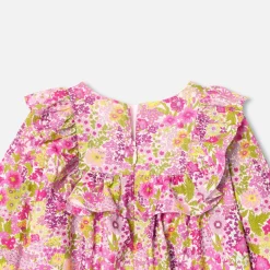 Jacadi Robe bébé fille en velours Tissu Liberty - lore BLANC/MULTICO Discount