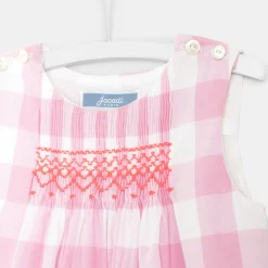 Jacadi Robe bébé fille en Vichy - ROSE/BLANC Clearance