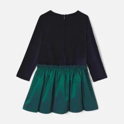 Jacadi Robe bi-matière enfant fille - marine MARINE JACADI Clearance