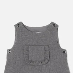 Jacadi Robe chasuble bébé fille en flanelle - POIVRE