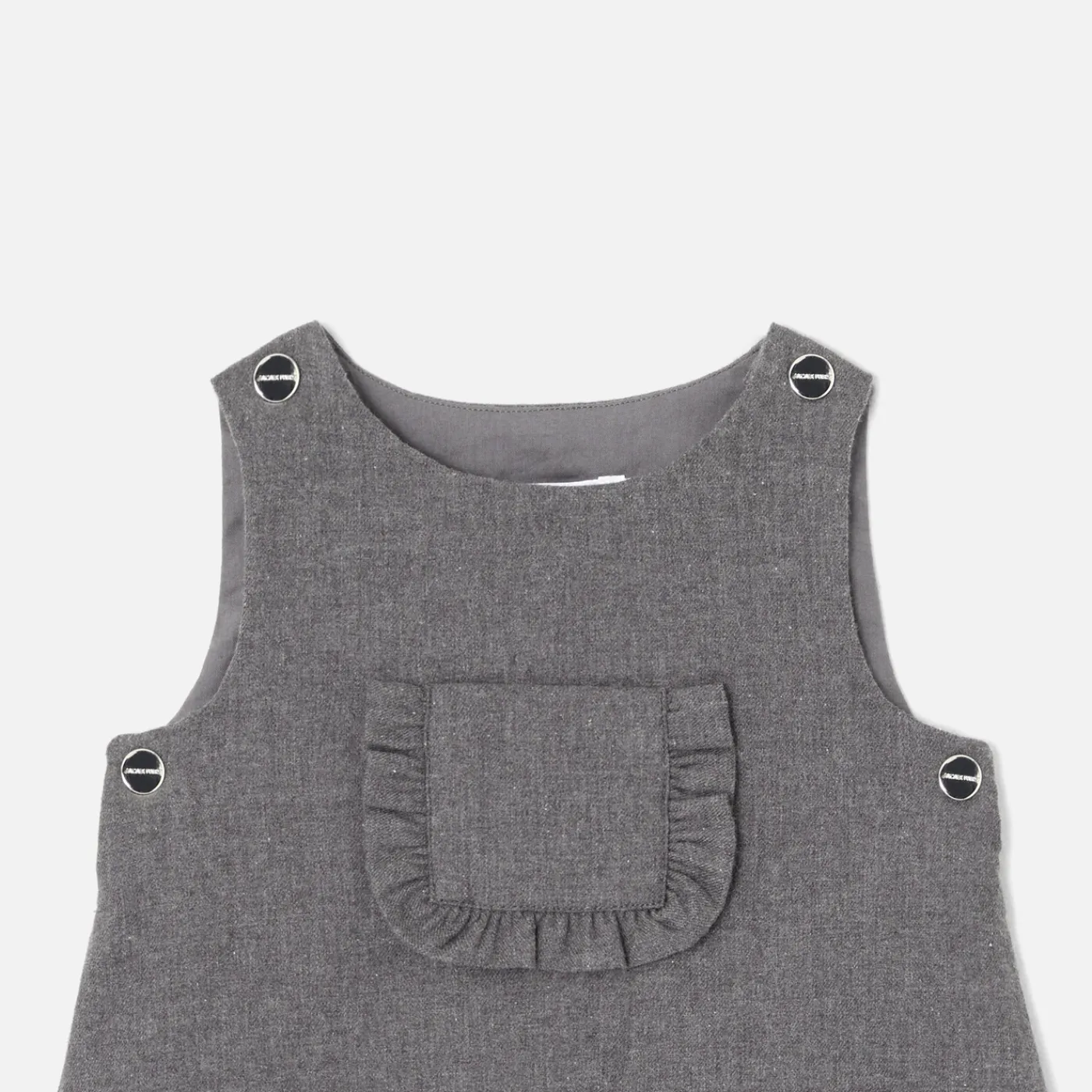 Jacadi Robe chasuble bébé fille en flanelle - POIVRE