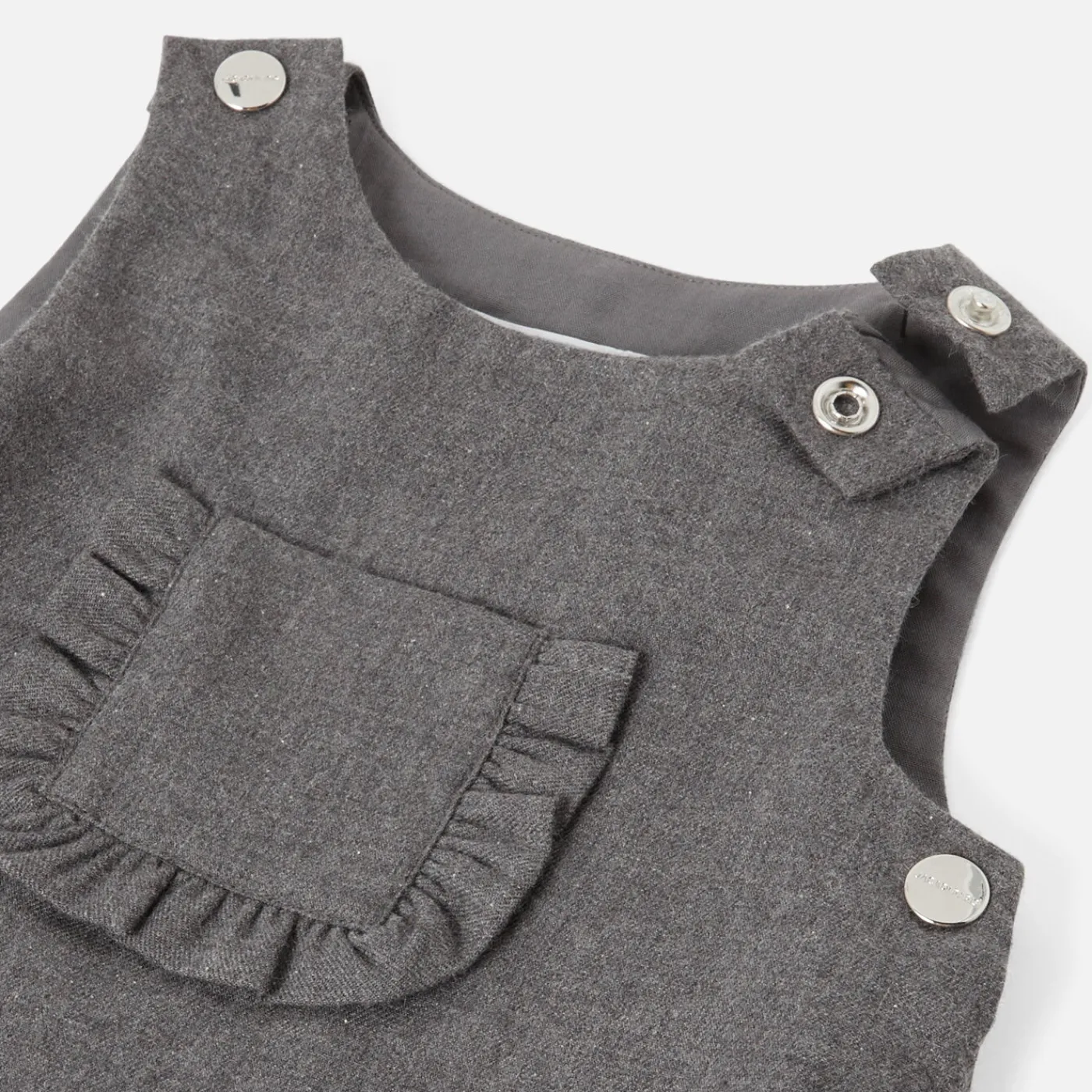 Jacadi Robe chasuble bébé fille en flanelle - POIVRE