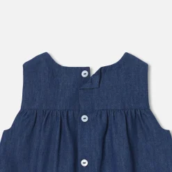 Jacadi Robe chasuble bébé fille en denim léger - DENIM FONCE Discount