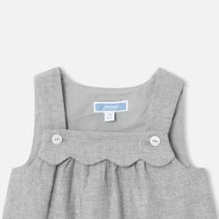 Jacadi Robe chasuble bébé fille en flanelle - gris chine clair GRIS CHINE CLAIR JACADI Outlet
