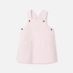 Jacadi Robe chasuble bébé fille en velours - rose poudre ROSE POUDRE JACADI Sale