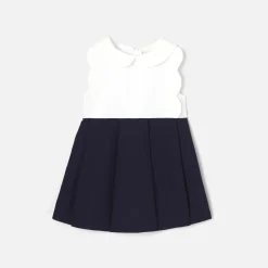 Jacadi Robe de cérémonie bébé fille BLANC/MARINE New