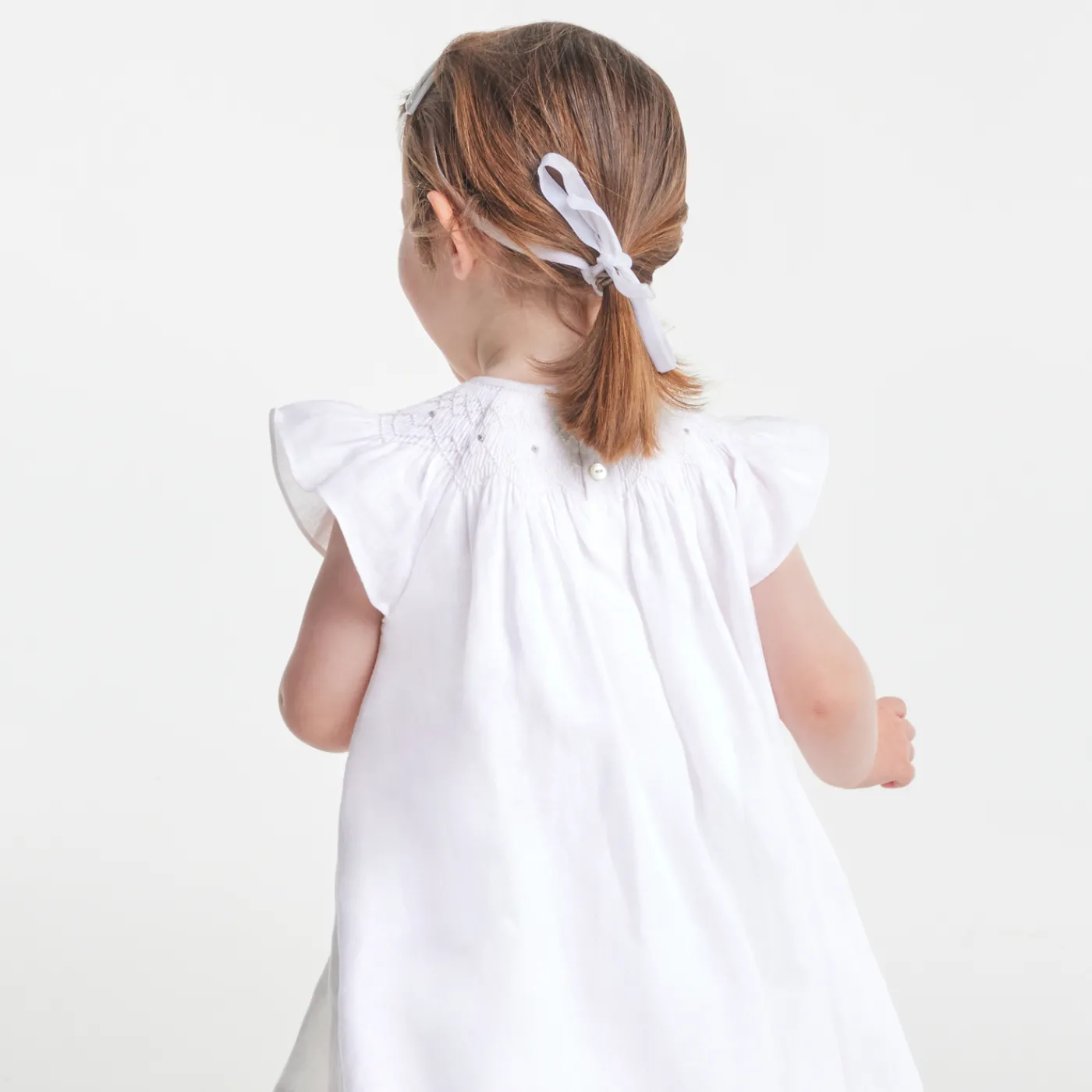 Jacadi Robe de cérémonie en lin bébé fille - blanc BLANC JACADI New