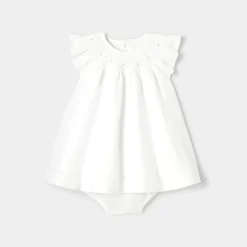 Jacadi Robe de cérémonie en lin bébé fille - blanc BLANC JACADI New