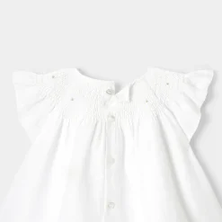 Jacadi Robe de cérémonie en lin bébé fille - blanc BLANC JACADI New
