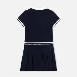 Jacadi Robe enfant fille en piqué de coton - marine MARINE JACADI Clearance