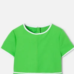 Jacadi Robe enfant fille en piqué alvéolé - VERT TREFLE Hot