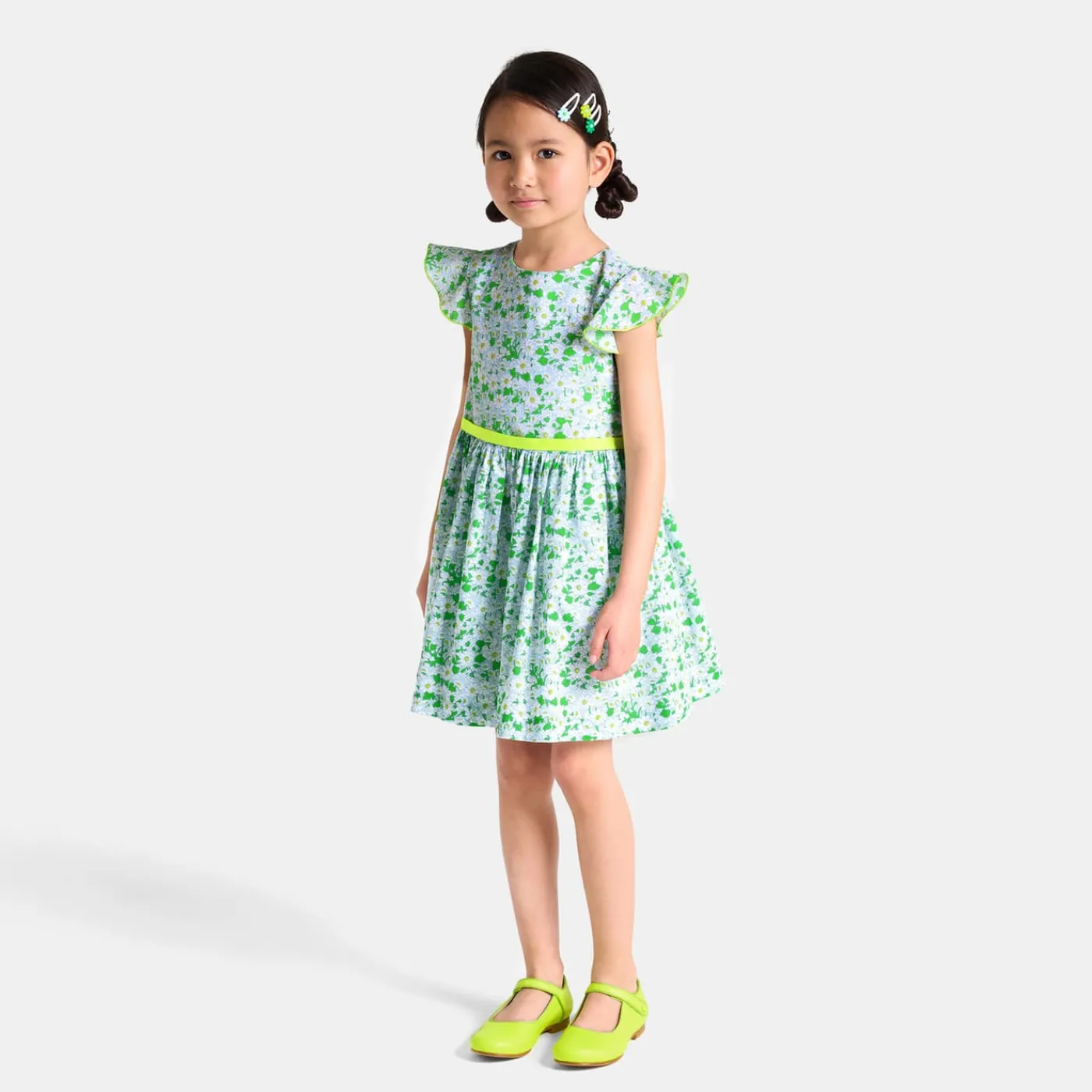 Jacadi Robe enfant fille en tissu Liberty BLANC/MULTICO New