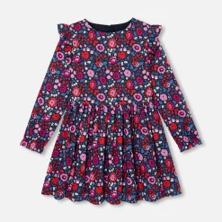Jacadi Robe enfant fille en tissu Liberty - lore MARINE/MULTICO Best