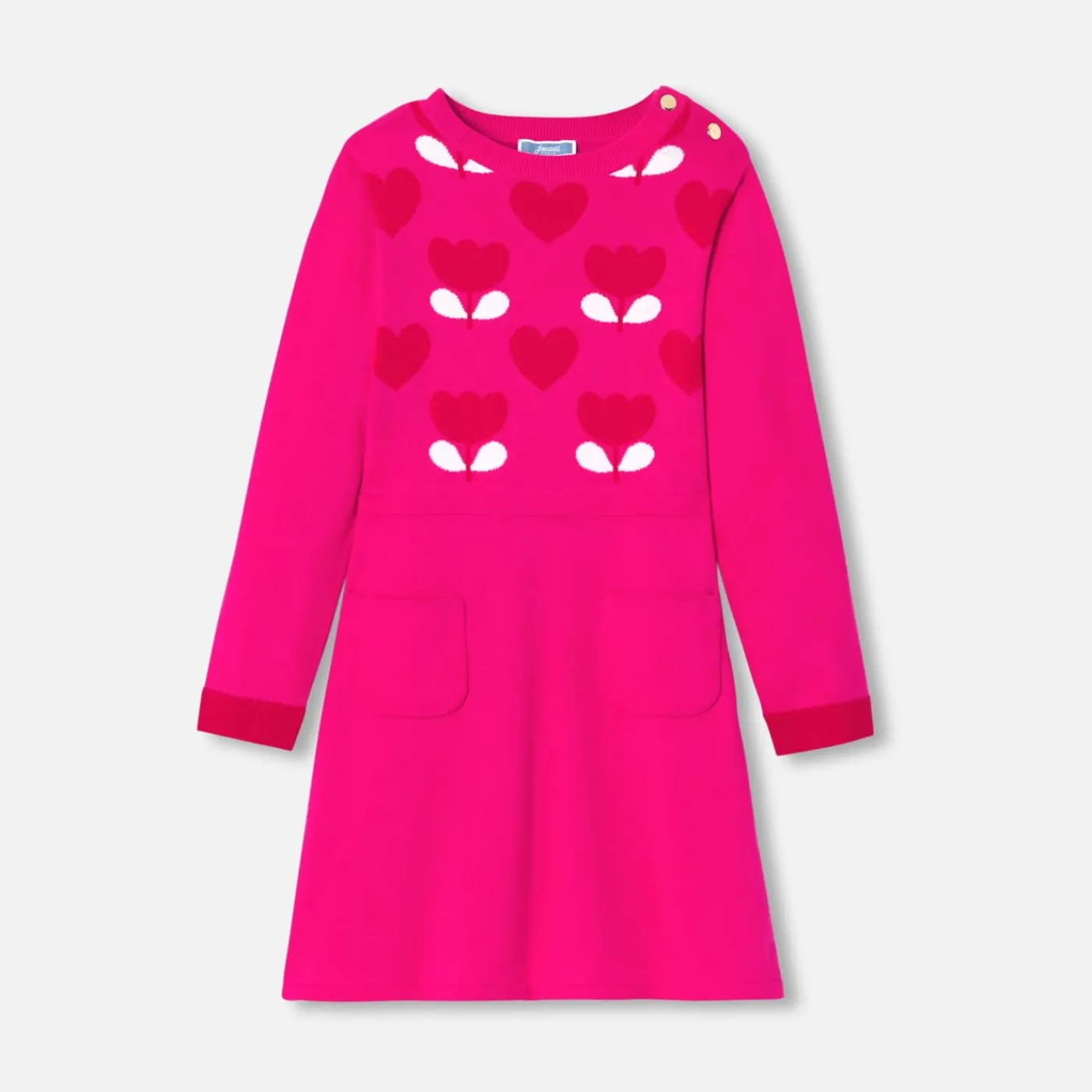 Jacadi Robe enfant fille en tricot - ROSE/ROUGE Best
