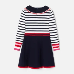 Jacadi Robe manches longues enfant fille - BLANC/MARINE Discount