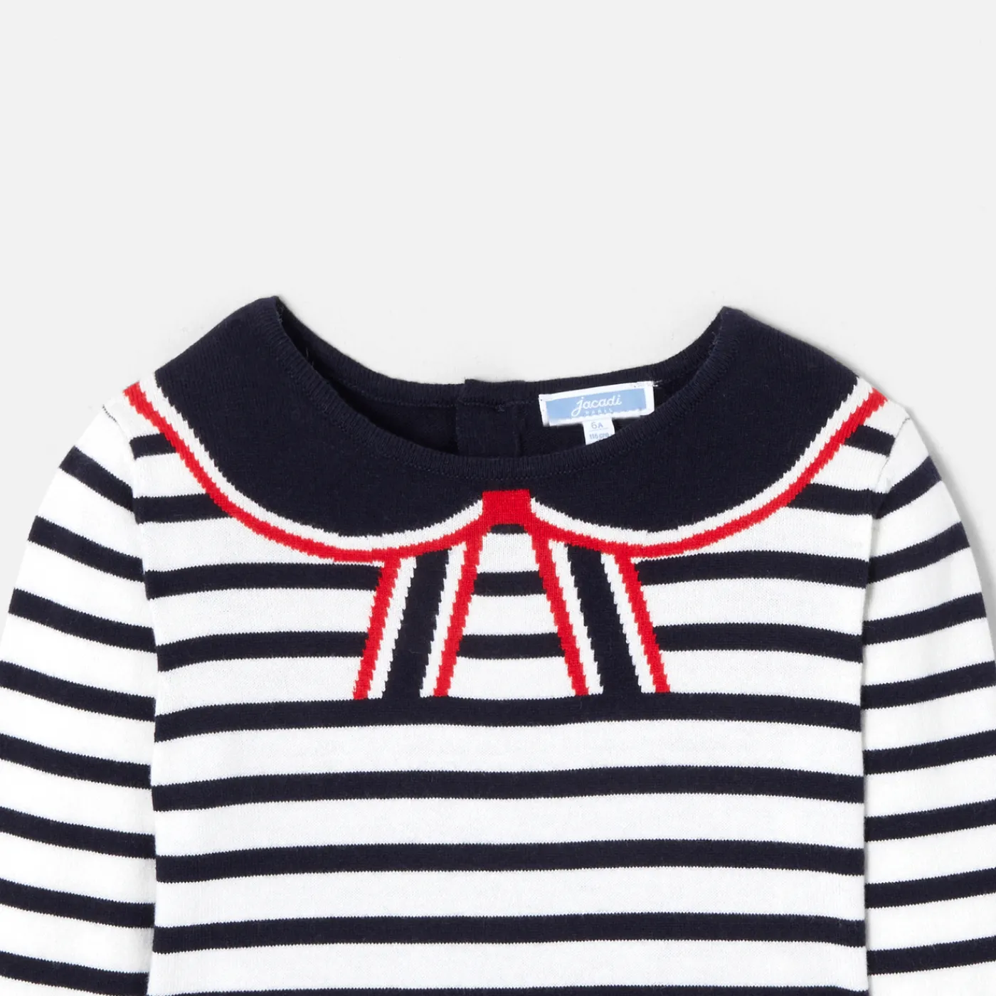 Jacadi Robe manches longues enfant fille - BLANC/MARINE Discount