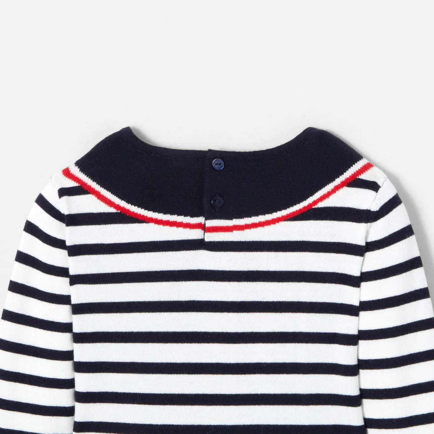Jacadi Robe manches longues enfant fille - BLANC/MARINE Discount