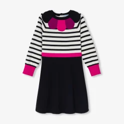 Jacadi Robe manches longues enfant fille - BLANC/MARINE New