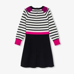 Jacadi Robe manches longues enfant fille - BLANC/MARINE New