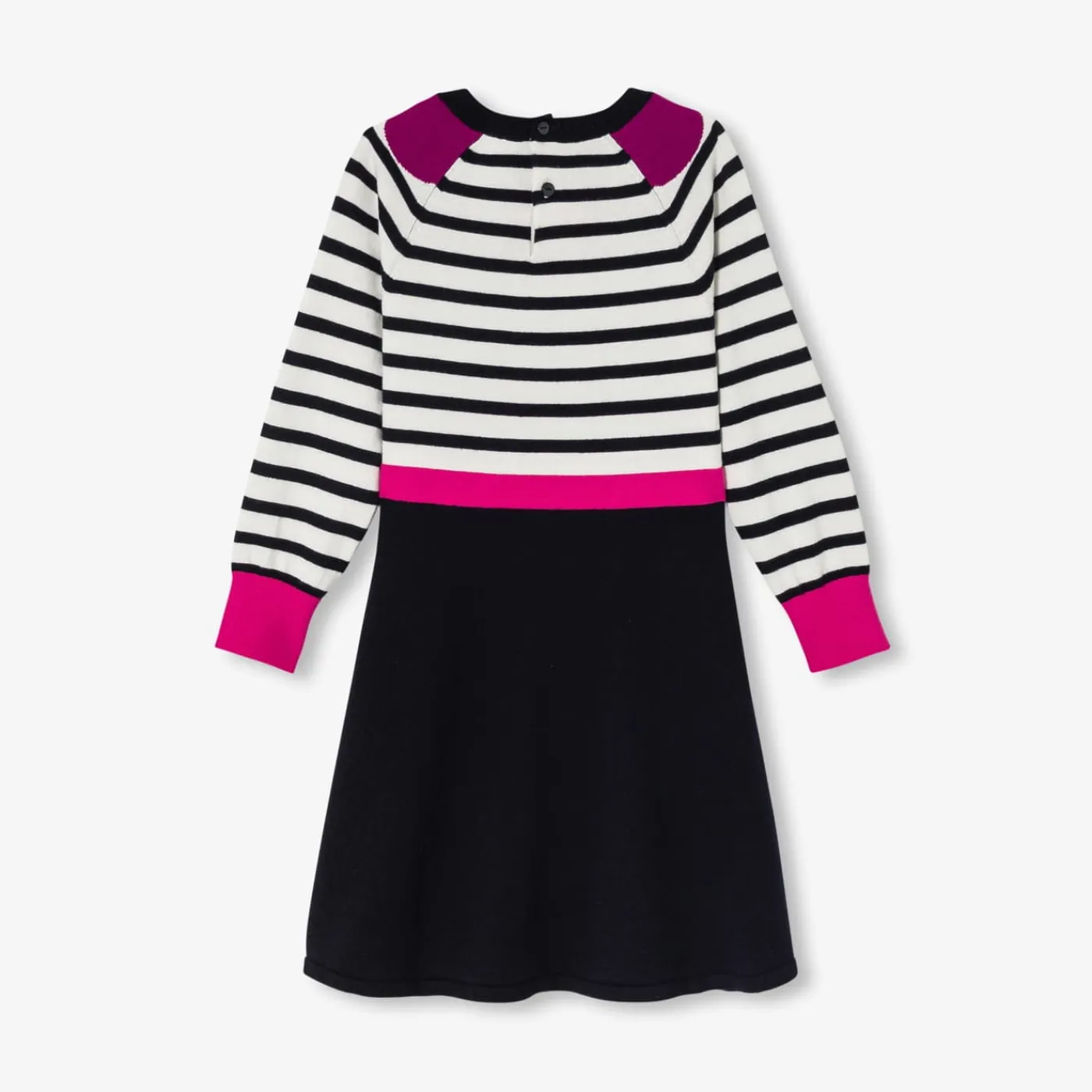 Jacadi Robe manches longues enfant fille - BLANC/MARINE New