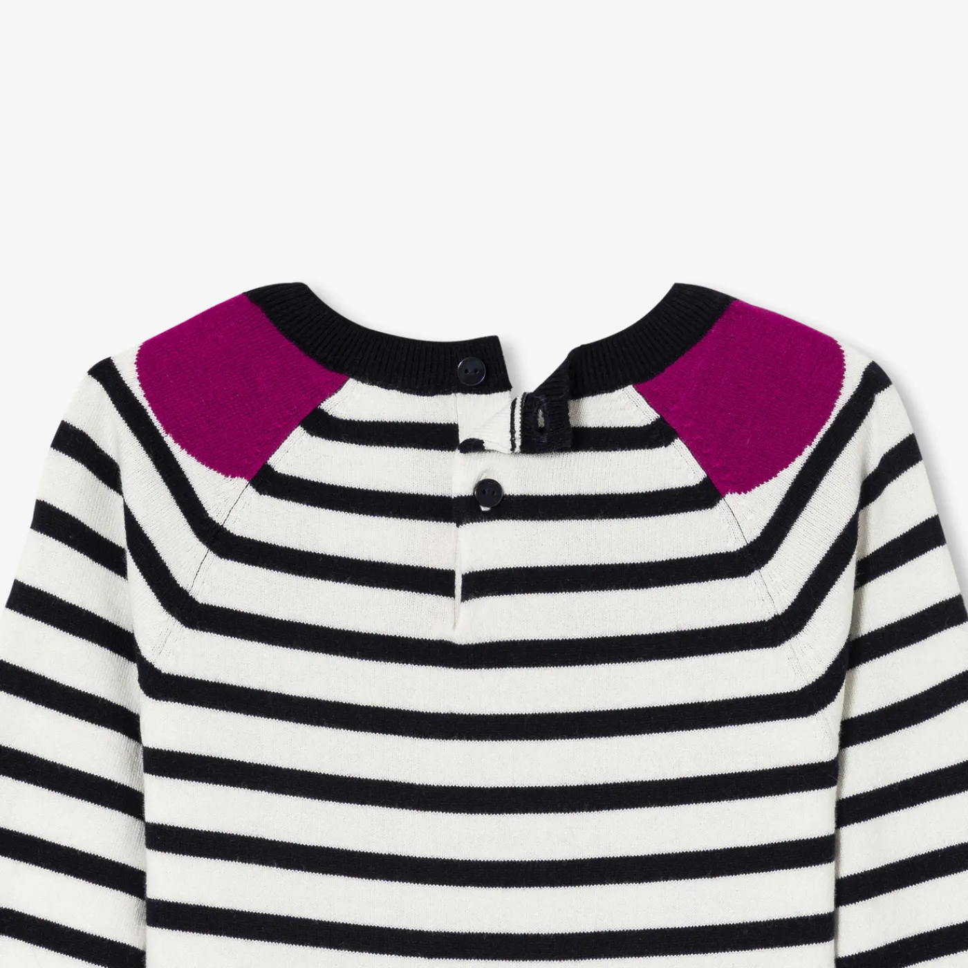 Jacadi Robe manches longues enfant fille - BLANC/MARINE New