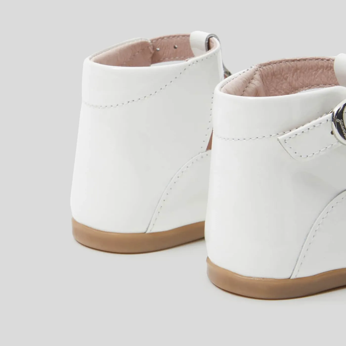 Jacadi Salomés bébé fille en cuir lisse - blanc BLANC JACADI Discount