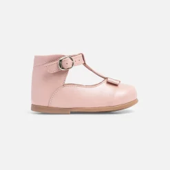 Jacadi Salomés bébé fille en cuir lisse - ROSE