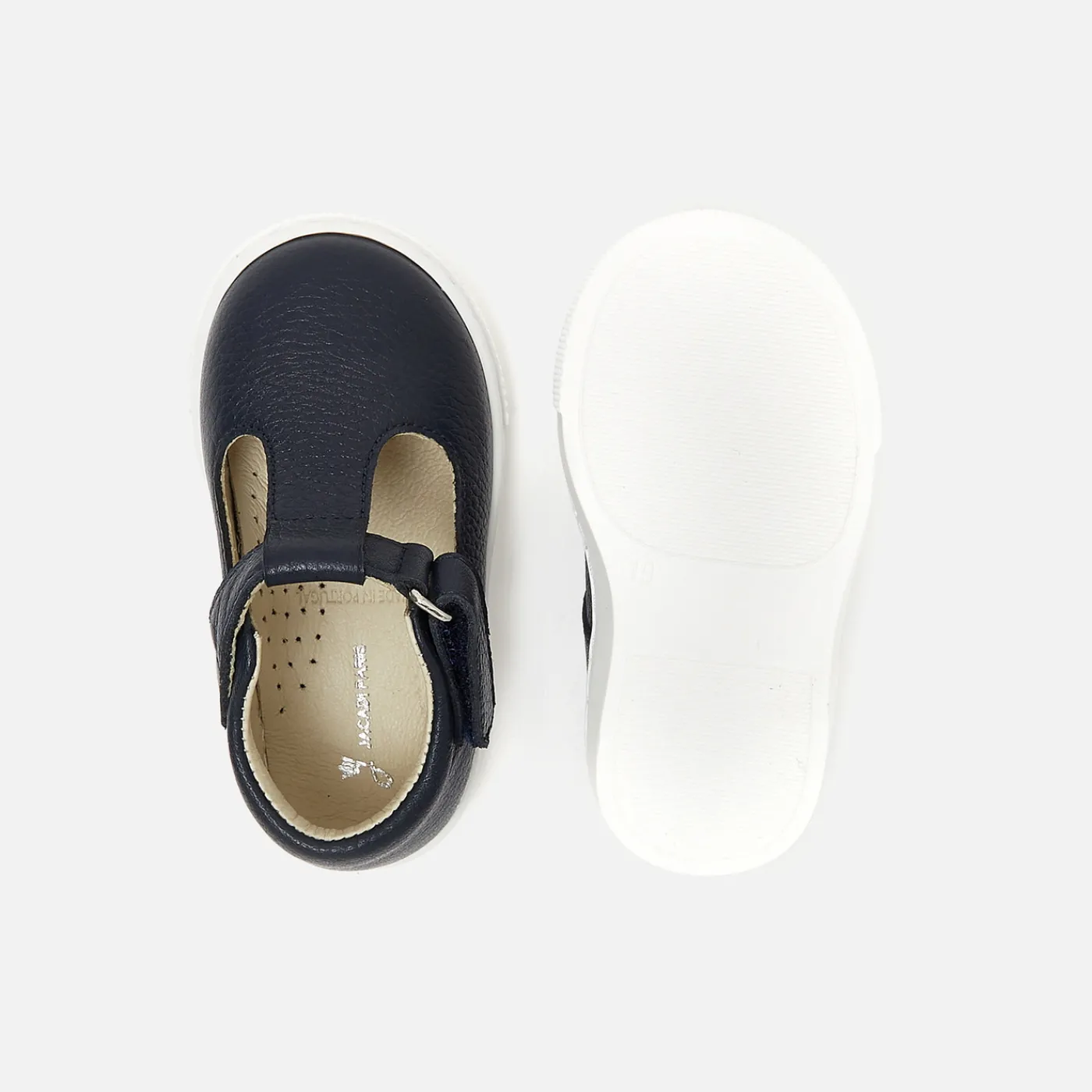 Jacadi Salomés bébé garçon en cuir grainé - marine MARINE JACADI New