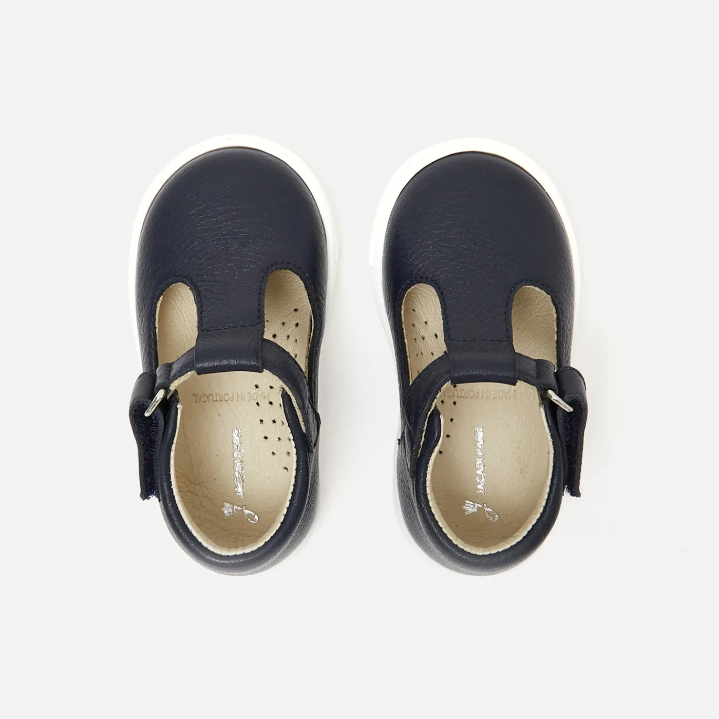 Jacadi Salomés bébé garçon en cuir grainé - marine MARINE JACADI New