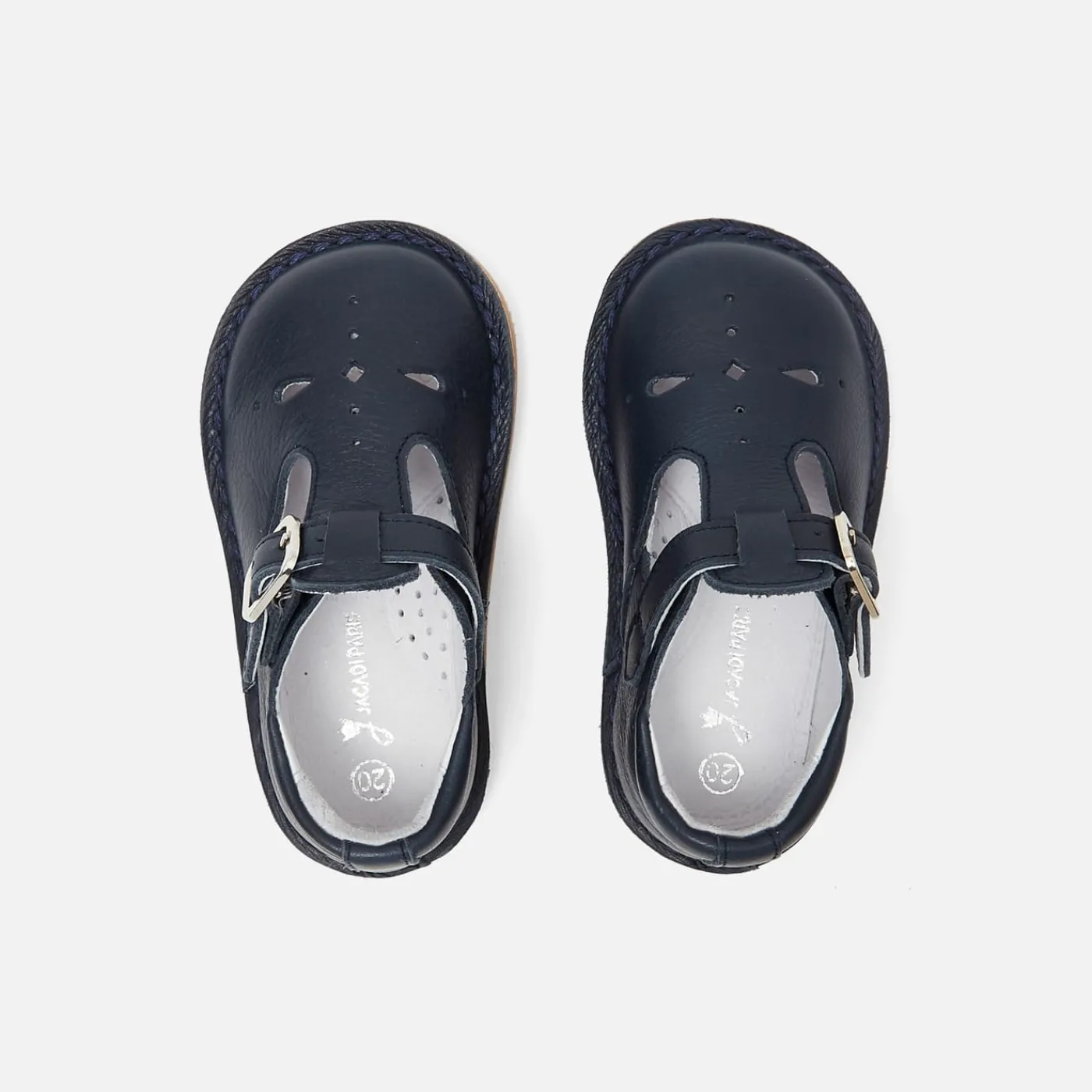Jacadi Salomés bébé mixte en cuir lisse - marine MARINE JACADI Sale