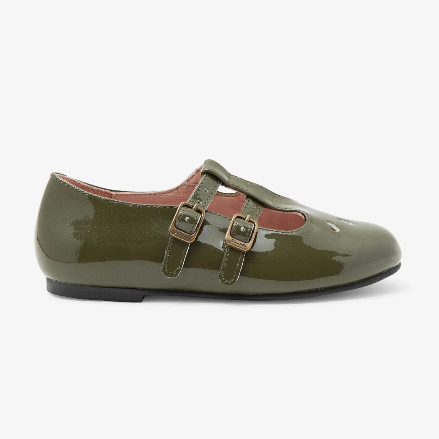 Jacadi Salomés enfant fille en cuir verni - KAKI Clearance