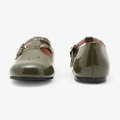 Jacadi Salomés enfant fille en cuir verni - KAKI Clearance