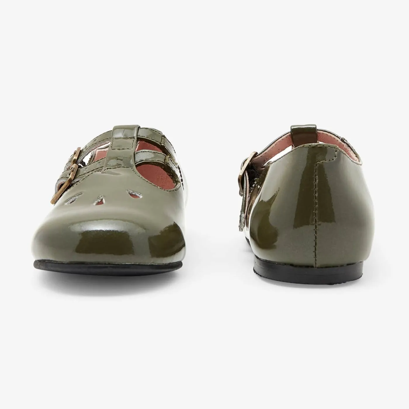 Jacadi Salomés enfant fille en cuir verni - KAKI Clearance