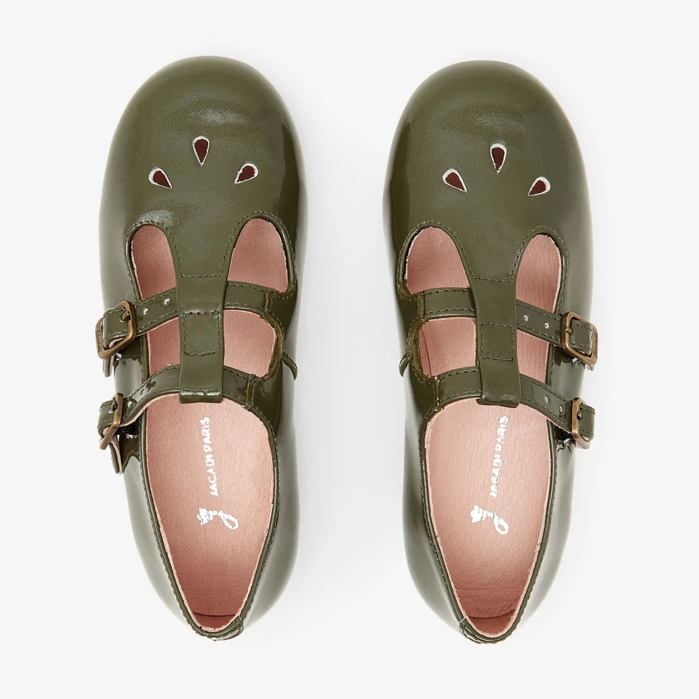 Jacadi Salomés enfant fille en cuir verni - KAKI Clearance