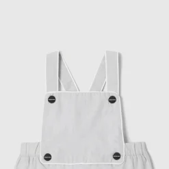 Jacadi Salopette courte bébé garçon en fil à fil - BLANC/GRIS Outlet