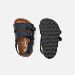 Jacadi Sandales bébé garçon en cuir lisse - marine MARINE JACADI Outlet