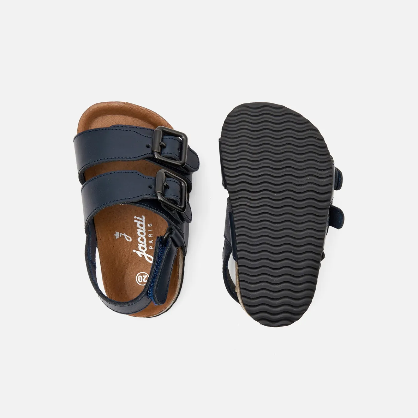 Jacadi Sandales bébé garçon en cuir lisse - marine MARINE JACADI Outlet